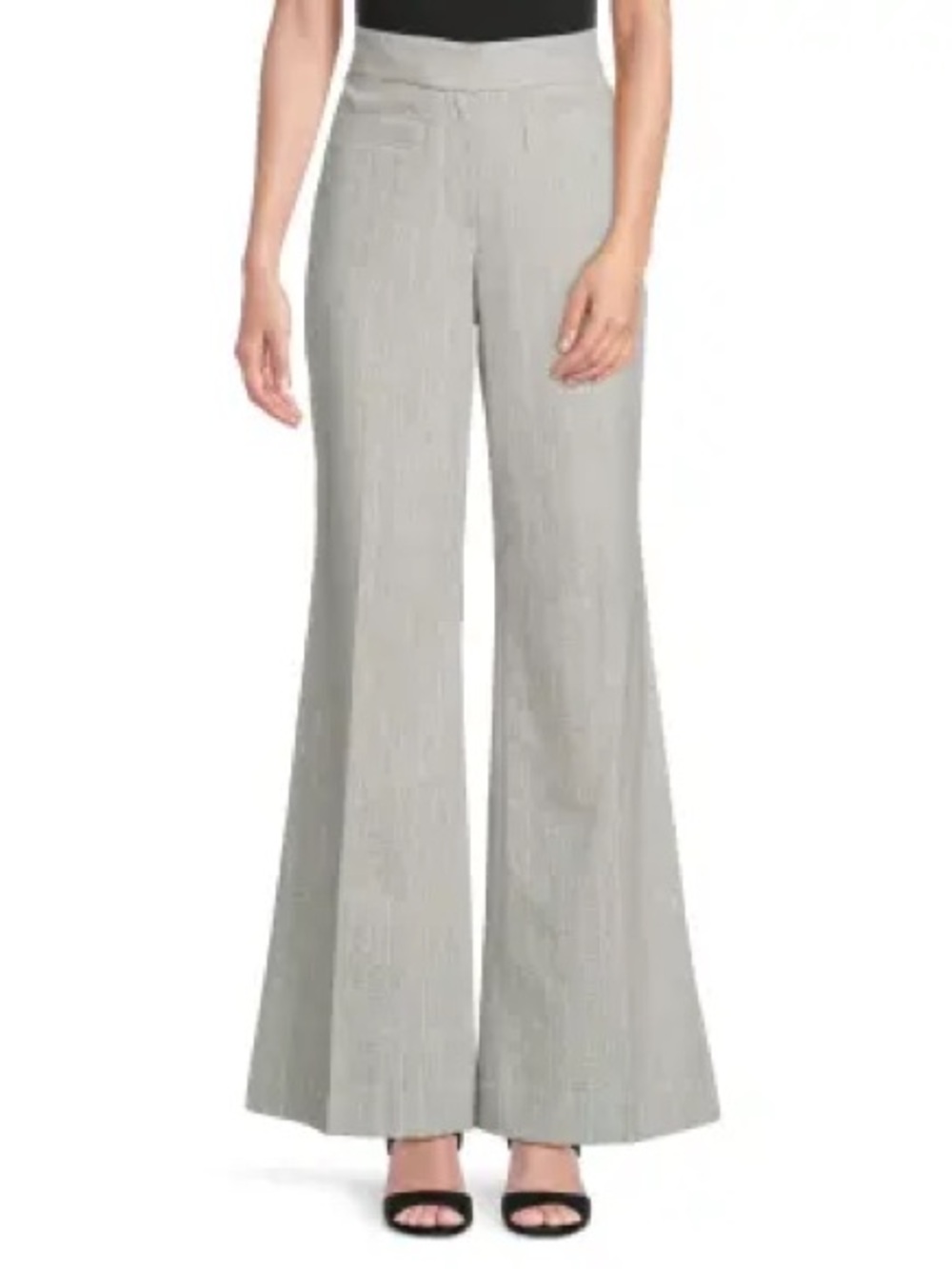 10 Crosby Derek Lam Light Gray Boot-Cut Dress Pants